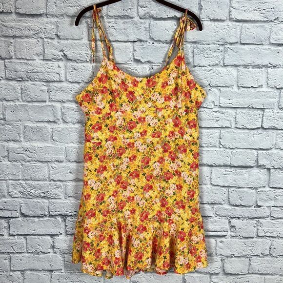 Wild Fable Mini Summer Dress Floral Tie Back Straps Ruffle Hemline Size XXL - Picture 7 of 9